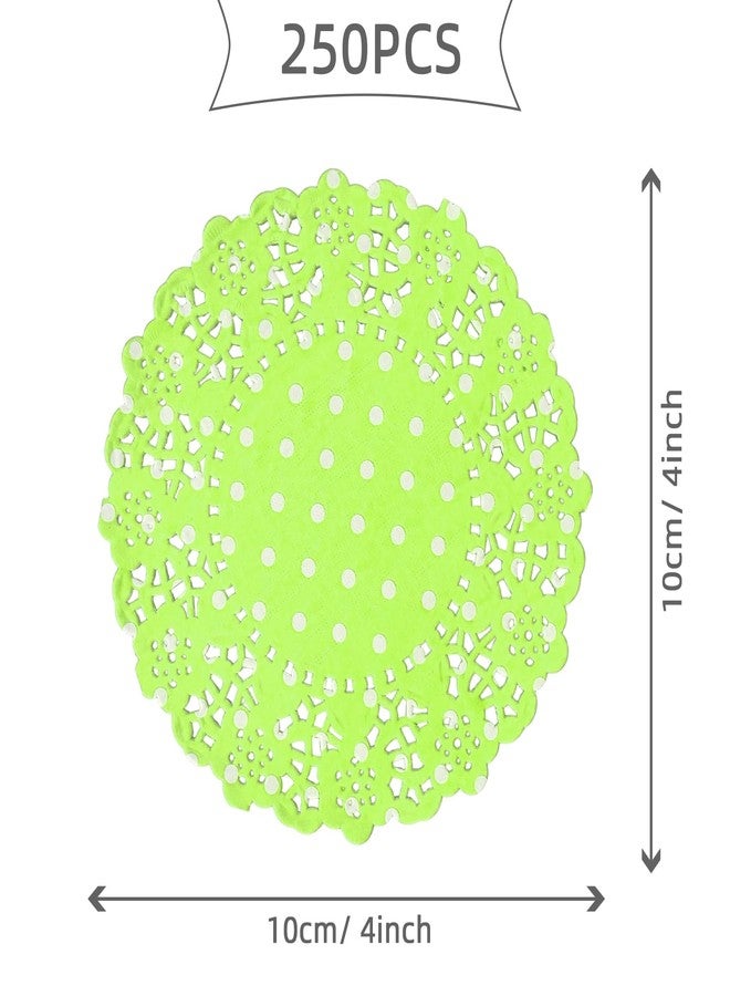 Craftask 250 Pcs Colored Paper Doilies with dots, 4.5 Inch Round Lace Paper doilies, Assorted Colors Paper Doilies for Tables, Crafts, Wedding Party and Tableware Decoration (Grass Green) - Image 2