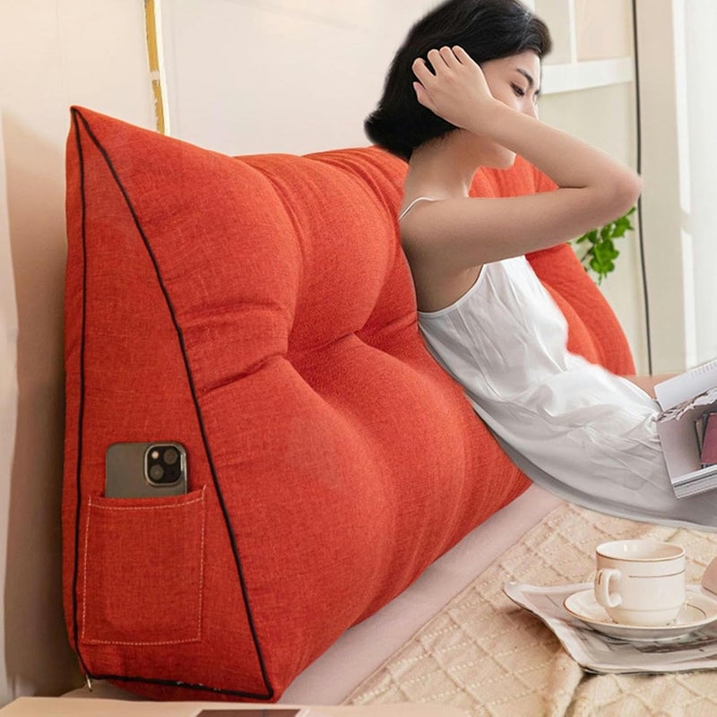 Triangular Headboard Pillow Removable Headboard Adult Large Cushion Backrest Positioning Support Wedge Pillow Sofa Bed Backrest Washable, Suitable for Sofa Bed Bunk Bed Dormitory - Image 4