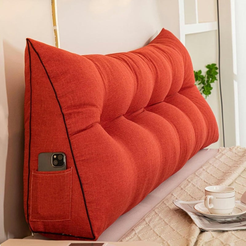 Triangular Headboard Pillow Removable Headboard Adult Large Cushion Backrest Positioning Support Wedge Pillow Sofa Bed Backrest Washable, Suitable for Sofa Bed Bunk Bed Dormitory - Image 1