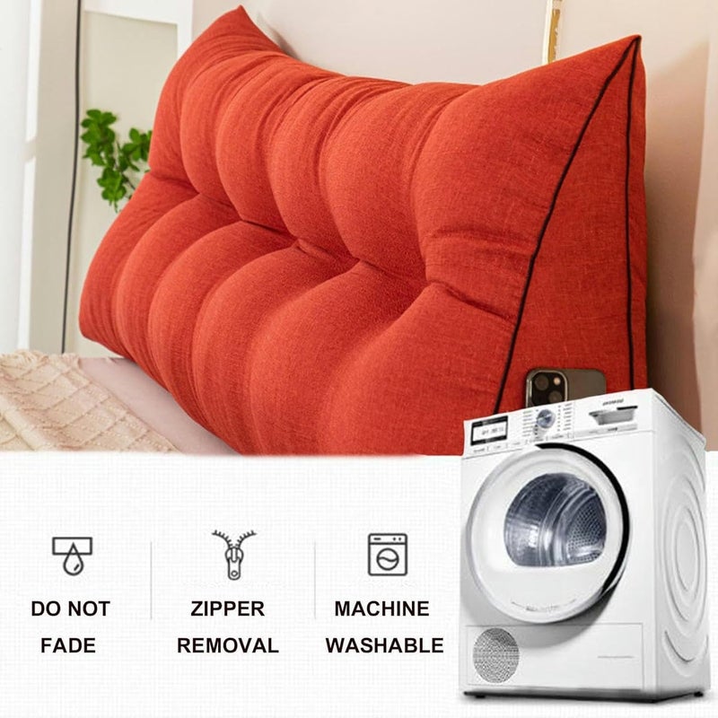 Triangular Headboard Pillow Removable Headboard Adult Large Cushion Backrest Positioning Support Wedge Pillow Sofa Bed Backrest Washable, Suitable for Sofa Bed Bunk Bed Dormitory - Image 5