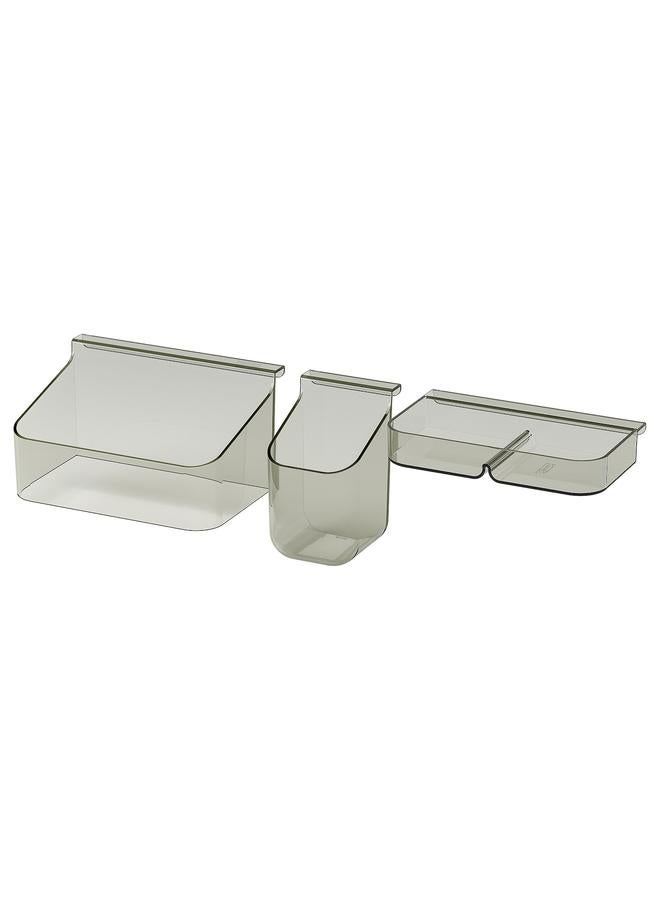 Zaboon Drawer Organisers, Set Of 3, Grey - Image 1