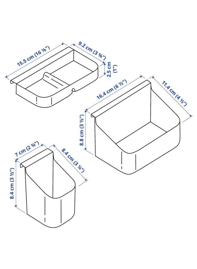 Zaboon Drawer Organisers, Set Of 3, Grey - Image 3