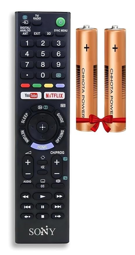 KPDP Remote for Sony LED Smart TV with 2 AAA Batteries | YouTube and Netflix Hotkeys | Original Replacement for Sony Bravia LCD LED OLED QLED 4K Ultra HD Smart Android tv Remote Control (SYNV) - Image 2