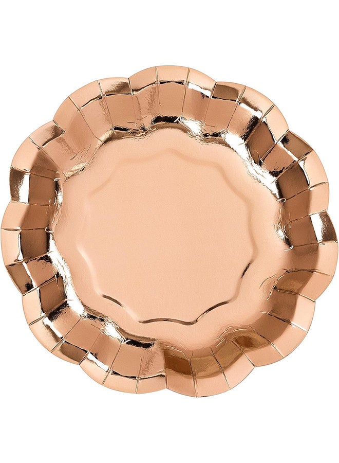 Talking Tables Party Porcelain Rose Gold Foil Plates - Image 1