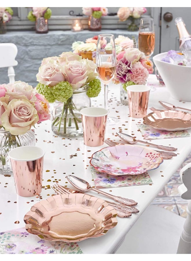 Talking Tables Party Porcelain Rose Gold Foil Plates - Image 2