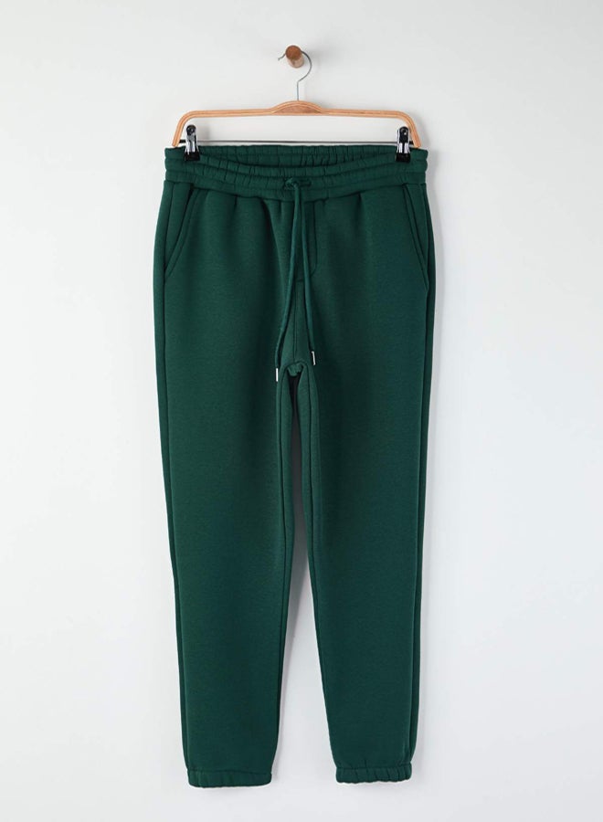 trendyol Green Unisex Regular/Normal Cut Elastic Cuffed FleeceLined Sweatpants - Image 1