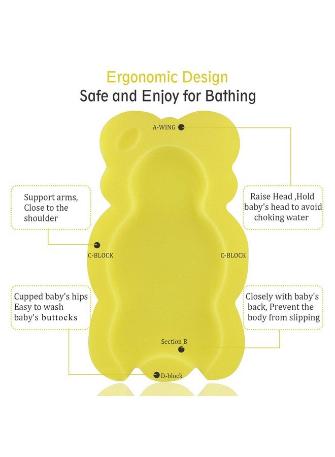 KECUCO Baby Bath Cushion Infant Bath Mat, Pad & Sponge for Toddler, Infant & Newborn (Yellow-Style4) - Image 4