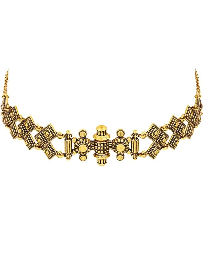 Voylla Temple of Love Lattice Pattern Choker Necklace