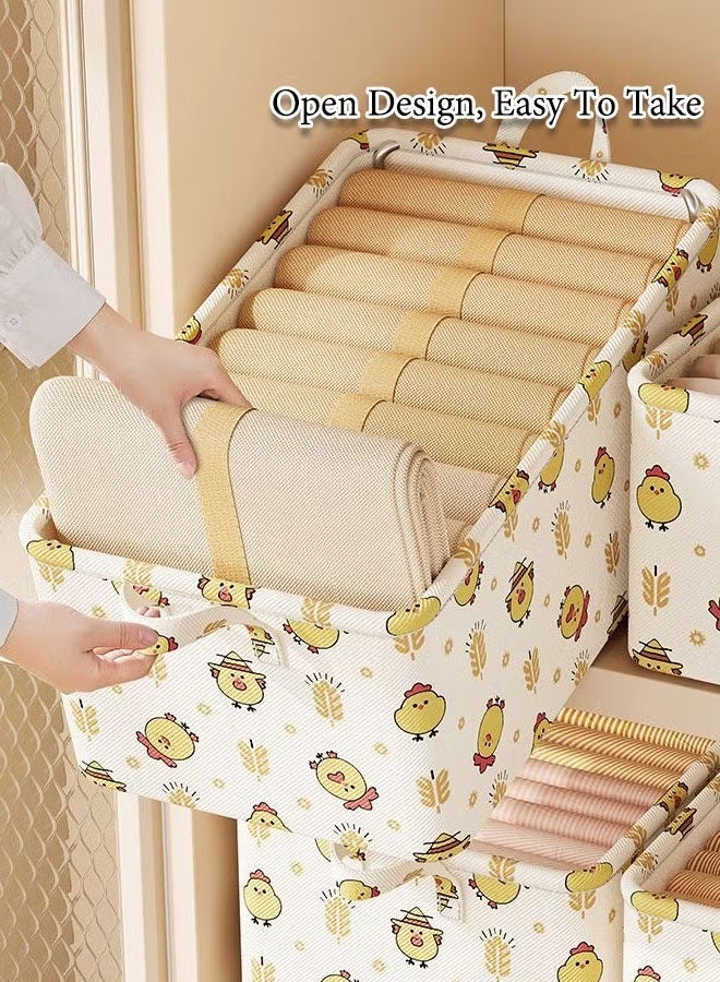 Storage Box, Large Capacity Wardrobe Clothes Storage Box,Foldable Fabric Storage Box with Handles ,Multifunctional Underwear Socks Storage Box,Dustproof Drawer Organizers Box, Wardrobe Clothes Organizers Bins,Stackable Organizing Box for Clothes, Jeans,Toys, Books,Perfect for Closets and Shelves - Image 2
