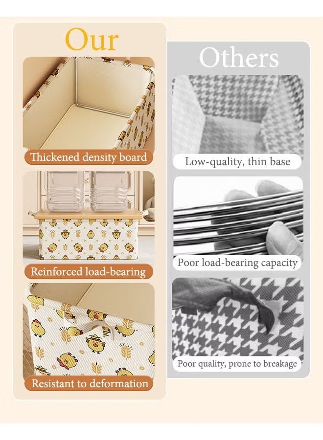 Storage Box, Large Capacity Wardrobe Clothes Storage Box,Foldable Fabric Storage Box with Handles ,Multifunctional Underwear Socks Storage Box,Dustproof Drawer Organizers Box, Wardrobe Clothes Organizers Bins,Stackable Organizing Box for Clothes, Jeans,Toys, Books,Perfect for Closets and Shelves - Image 4
