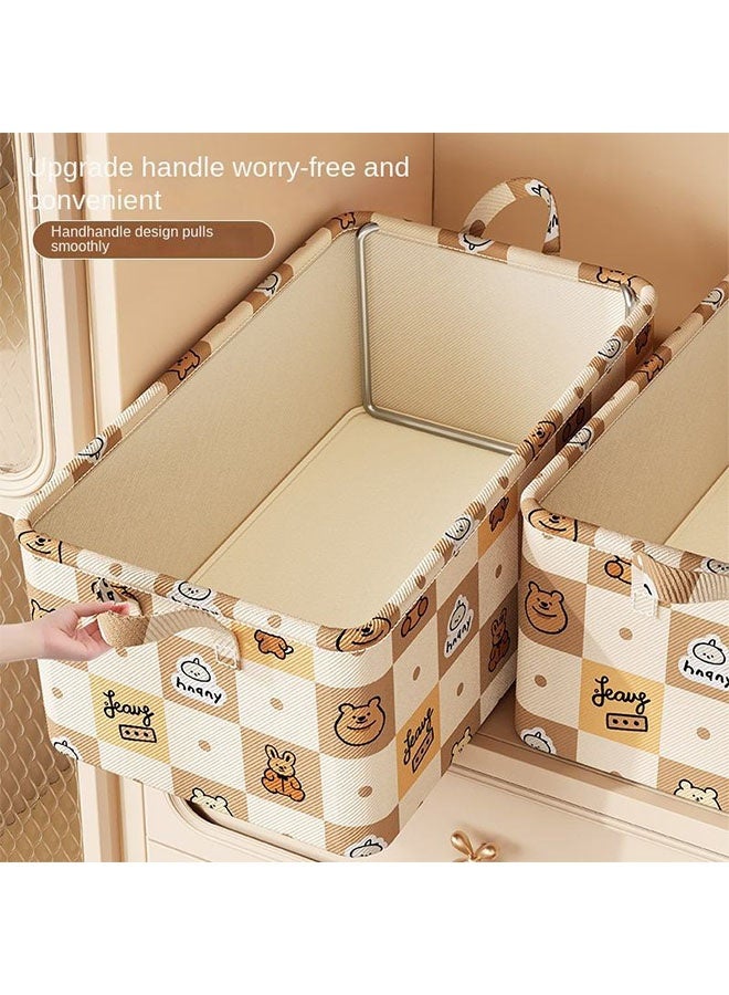 Storage Box, Large Capacity Wardrobe Clothes Storage Box,Foldable Fabric Storage Box with Handles ,Multifunctional Underwear Socks Storage Box,Dustproof Drawer Organizers Box, Wardrobe Clothes Organizers Bins,Stackable Organizing Box for Clothes, Jeans,Toys, Books,Perfect for Closets and Shelves - Image 5