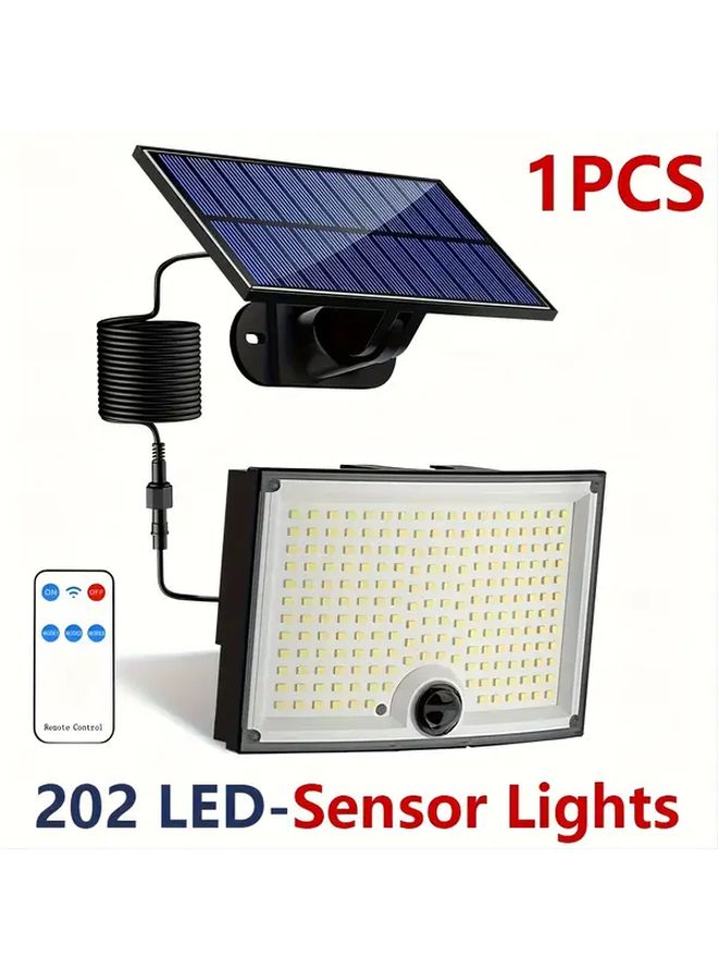 1Pack Cool White Solar Security Light Motion Sensor 3 Modes 196 Inch Cable IP65 - Image 2