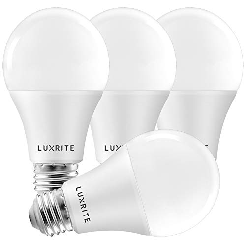 LUXRITE A19 LED Light Bulbs 100 Watt Equivalent Dimmable, 3000K Soft White, 1600 Lumens, Enclosed Fixture Rated, Standard LED Bulbs 15W, Energy Star, E26 Medium Base - Indoor and Outdoor (4 Pack) - Image 1