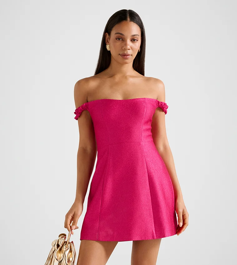 فورايفر نيو Mandy Bardot Ruffle Mini