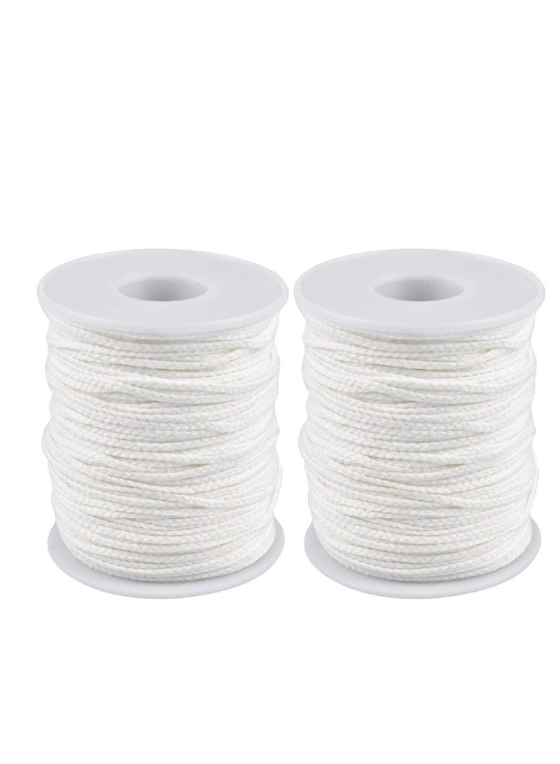 Candle Wick, 24 Ply Braided Cotton Wick Core Making Kit Low String Line Universal Spool Natural Material Handmade Supplies for DIY, 2 Rolls  - Image 1
