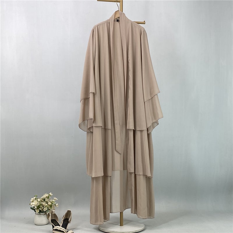 monica fashion Simple Solid Color Chiffon Cardigan - Image 1