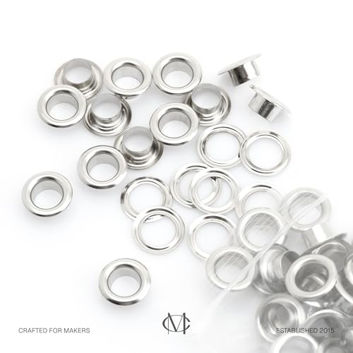 CRAFTMEMORE 5/16" (8MM) Hole 100 Sets Grommets Eyelets with Washers for Shoes, Bead Cores, Clothes, Leather, Canvas (Silver) - Image 2