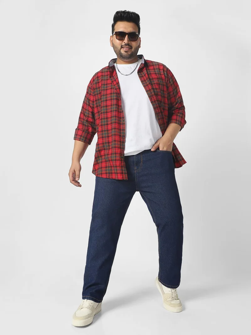 Urbano Fashion  Urbano Plus Men's Blue Regular Fit Solid Jeans Stretchable  | Best Price UAE