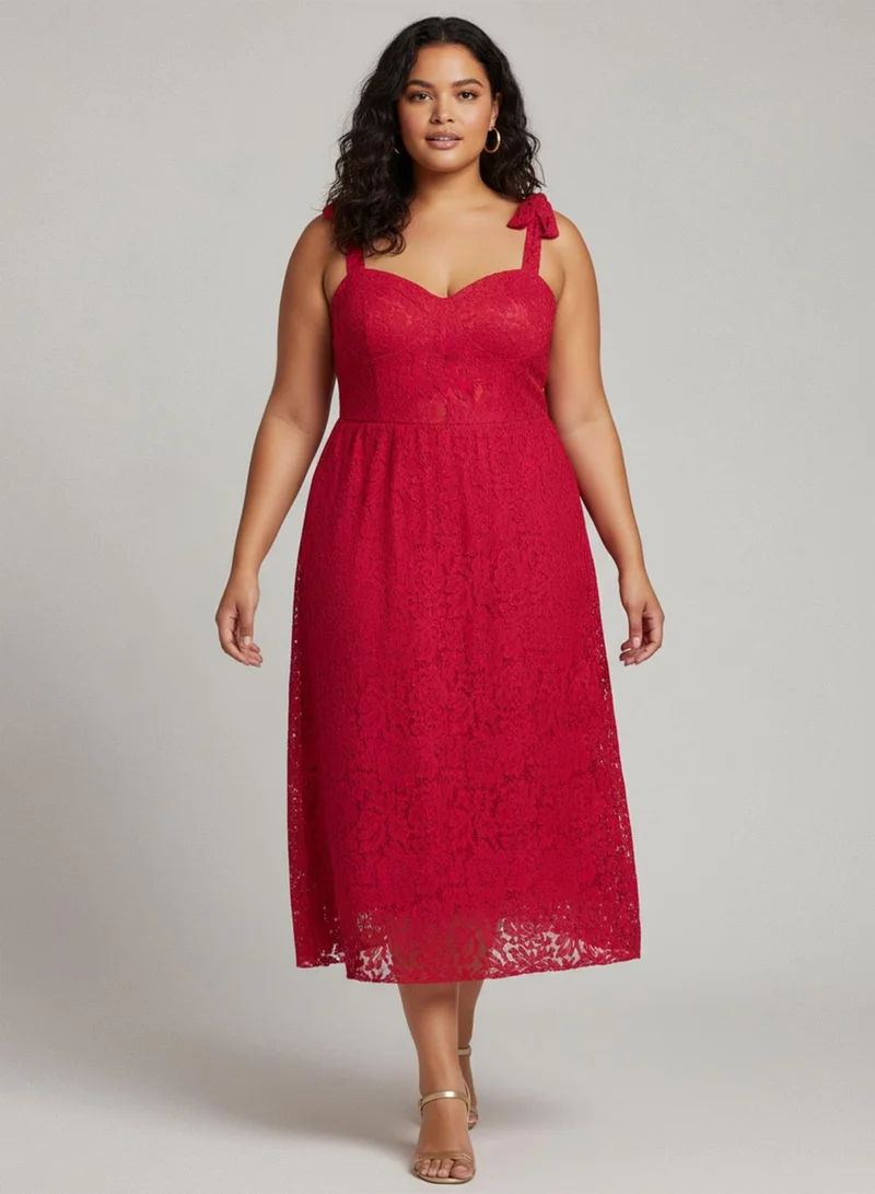 Ella Plus Strappy Lace Dress