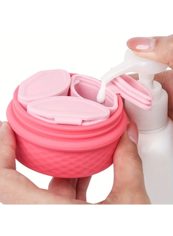Silicone Travel Dispenser Cosmetic Container With Purple Squeeze Lid Multi Compartment For Eye Cream Serum And Oil Leak Proof Shampoo Bottle Portable On The Go Skincare Travel Accessory - Image 2
