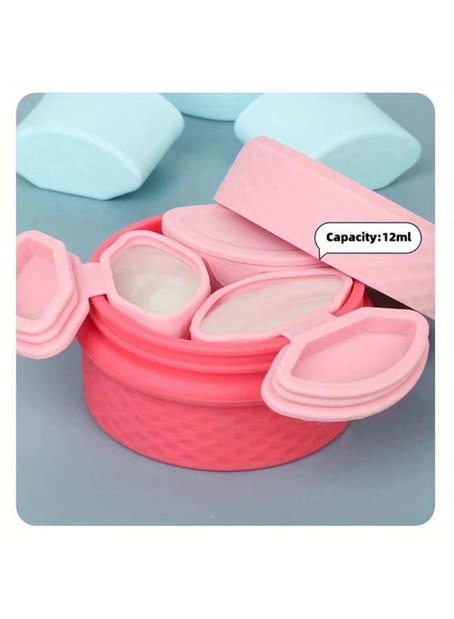 Silicone Travel Dispenser Cosmetic Container With Purple Squeeze Lid Multi Compartment For Eye Cream Serum And Oil Leak Proof Shampoo Bottle Portable On The Go Skincare Travel Accessory - Image 5