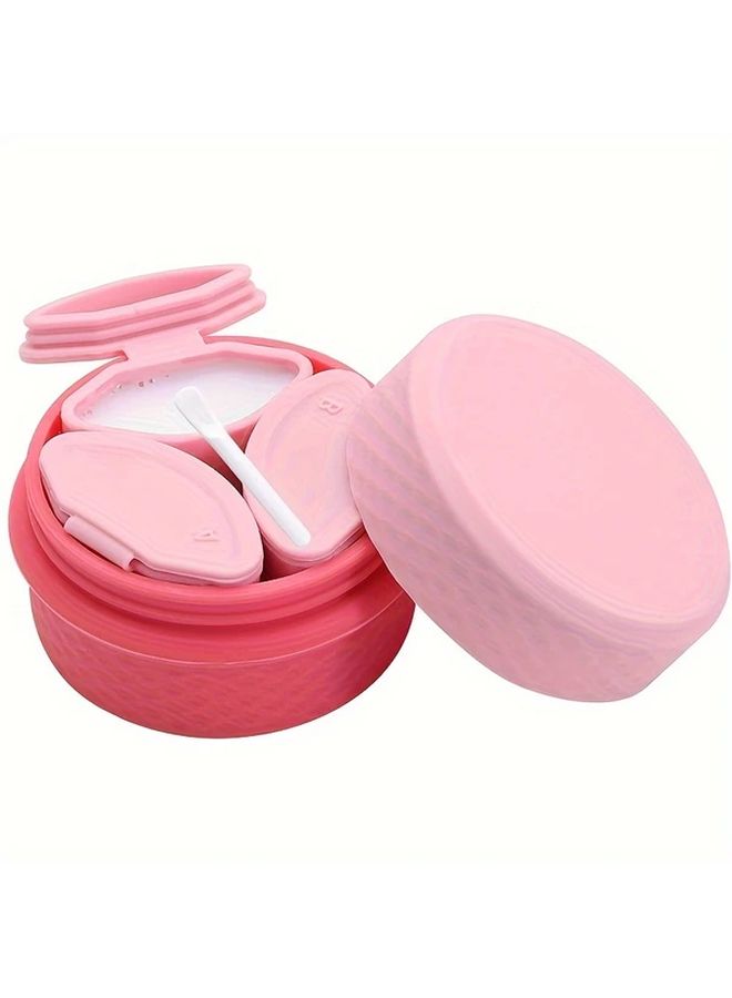 Silicone Travel Dispenser Cosmetic Container With Purple Squeeze Lid Multi Compartment For Eye Cream Serum And Oil Leak Proof Shampoo Bottle Portable On The Go Skincare Travel Accessory - Image 1