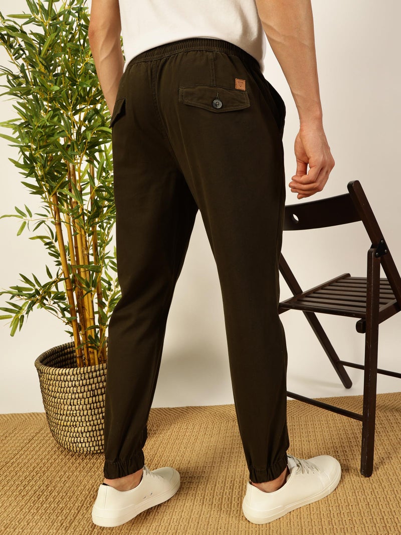 Thomas Scott Mens 100% Cotton Straight Fit Joggers (TSB048_Green, 34) - Image 3