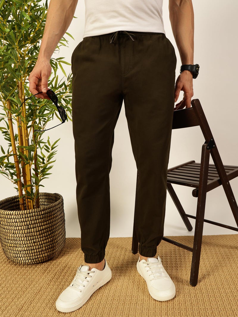 Thomas Scott Mens 100% Cotton Straight Fit Joggers (TSB048_Green, 34) - Image 5