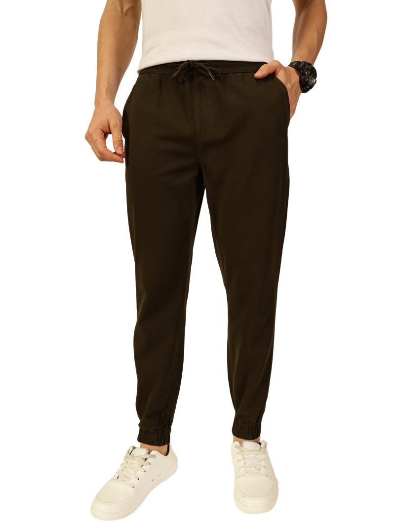 Thomas Scott Mens 100% Cotton Straight Fit Joggers (TSB048_Green, 34) - Image 1