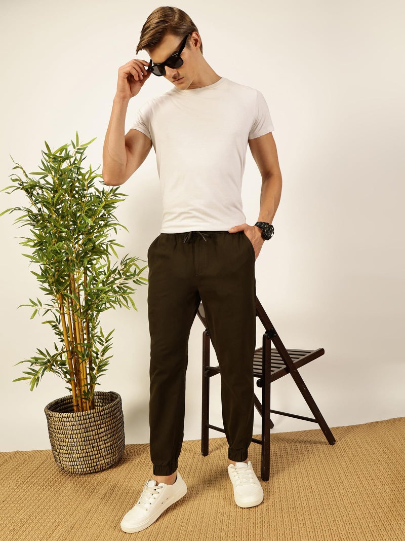 Thomas Scott Mens 100% Cotton Straight Fit Joggers (TSB048_Green, 34) - Image 4