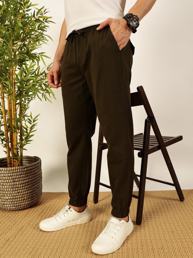 Thomas Scott Mens 100% Cotton Straight Fit Joggers (TSB048_Green, 34) - Image 2