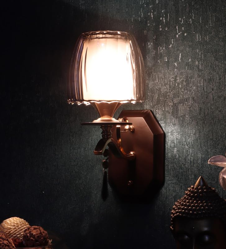 ELIANTE Fye Iron Wall Light Glass Wall Lamp for Living Room Bedroom Dining Room Kitchen Without Bulb S4781W by Jainsons Lights - Image 3