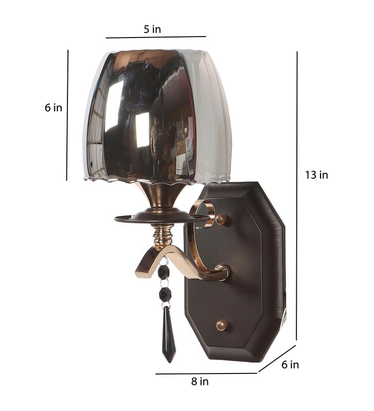 ELIANTE Fye Iron Wall Light Glass Wall Lamp for Living Room Bedroom Dining Room Kitchen Without Bulb S4781W by Jainsons Lights - Image 4
