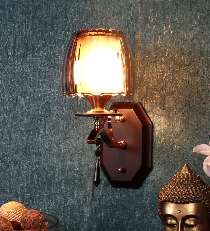 ELIANTE Fye Iron Wall Light Glass Wall Lamp for Living Room Bedroom Dining Room Kitchen Without Bulb S4781W by Jainsons Lights - Image 1
