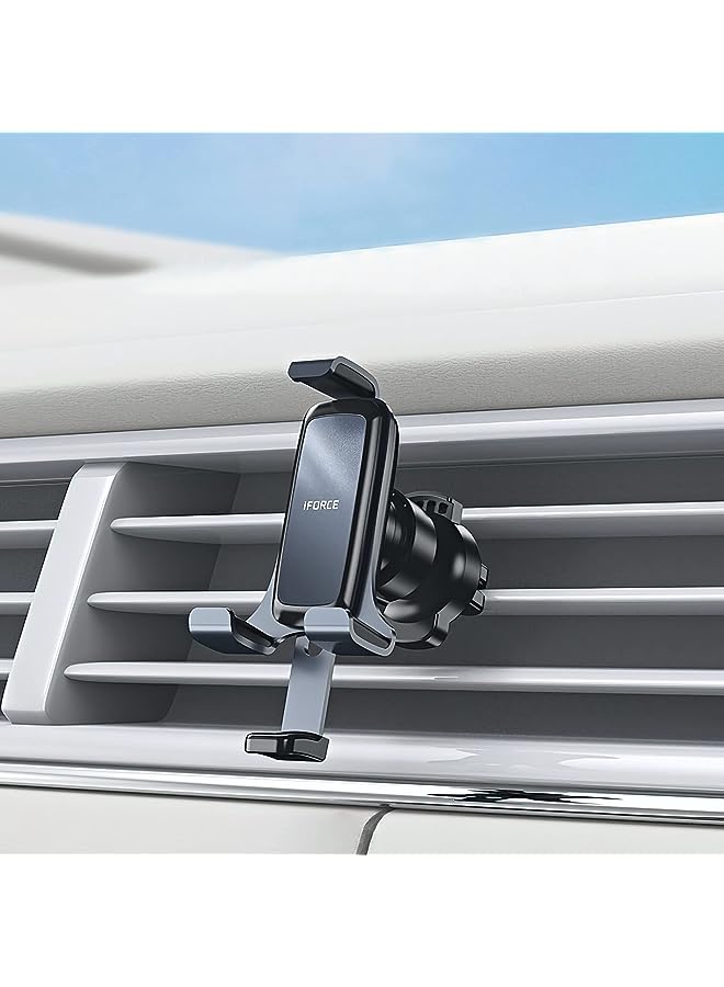 PROMASS Car Phone Holder, Upgraded Air Vent Clip Car Phone Holder Mount, Super Stable & Easy, Fit for All iPhone and Android Phones (Black 70-110mm)  - Image 1