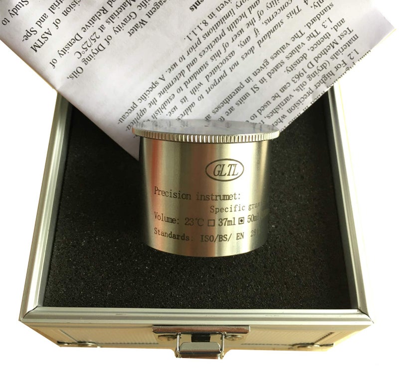 GLTL GLTL Specific Gravity Cup  Paint Density Tester for CoatingsVarnish  ASTMDINISO Compliant  Stainless Steel CorrosionResistant Lab Equipment 50ml 