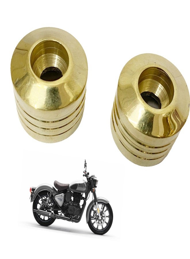 Ozango Bike Antique Desgin Plain Handle Bar Weight Handlebar Weight Pure Brass Golden Suitable for RE Reborn - Image 1