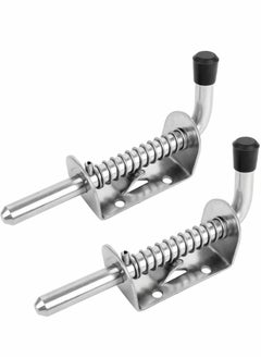 Y&D Spring Loaded Latch, 2 Pcs 304 Stainless Steel Barrel Bolt Metal Lock with Grip, 128 mm Heavy Duty Latch Pin  - Image 1