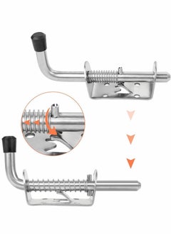 Y&D Spring Loaded Latch, 2 Pcs 304 Stainless Steel Barrel Bolt Metal Lock with Grip, 128 mm Heavy Duty Latch Pin  - Image 3
