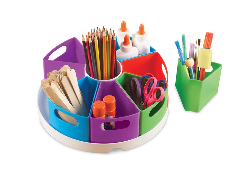 Learning Resources Create a Space Storage Center - Toy Desk Organizer, Classroom Workspace Must Haves, Homeschool Organization, Arts & Crafts , Caddy, Office & Teacher Supplies - Image 2