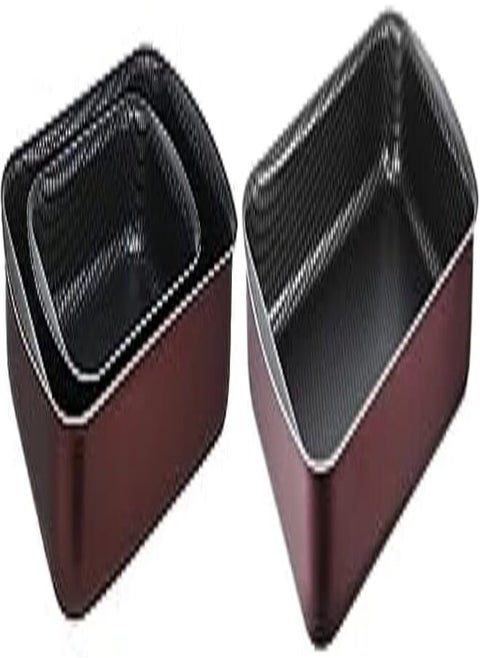 Trueval rectangular casserole set, 2 pcs (size 25-35), burgundy + Trueval oblong oven tray dark red 40 cm