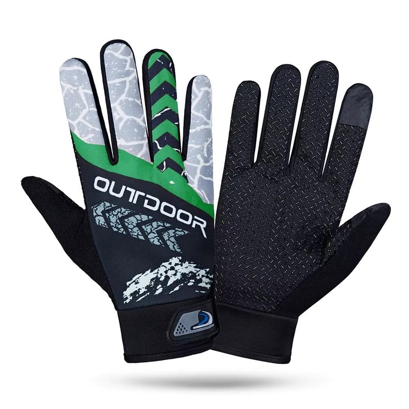 SEFLICA ® Cycling Gloves | Non-Slip Sun Protection Gloves for Men & Women | Warm, High-Temperature Resistant Gloves for Mountain Biking, Motorcycle Riding, Cricket, Tennis & Outdoor Sports (Green) - Image 1
