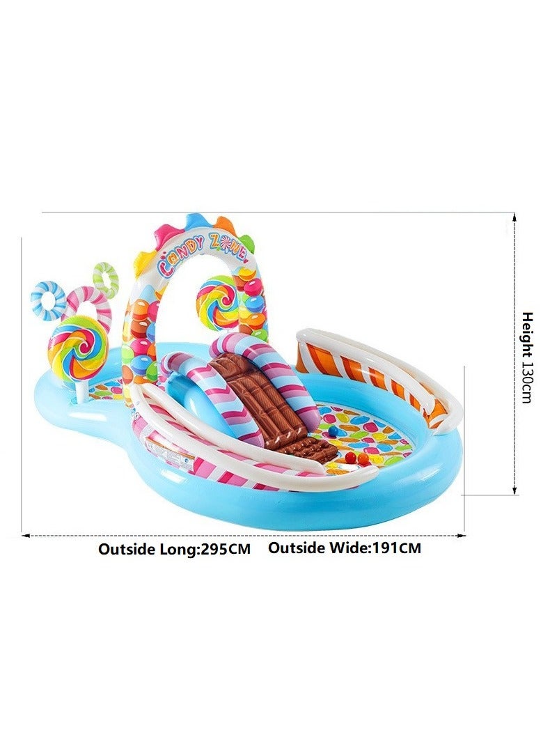 Candy Zone Unique Design Candy Inflatable Swimming Pool With Slide,Colorful Printing Water Slide Play Center,Kid Portable Inflatable Spray Water Pool,Security Lightweight Funny - Image 3
