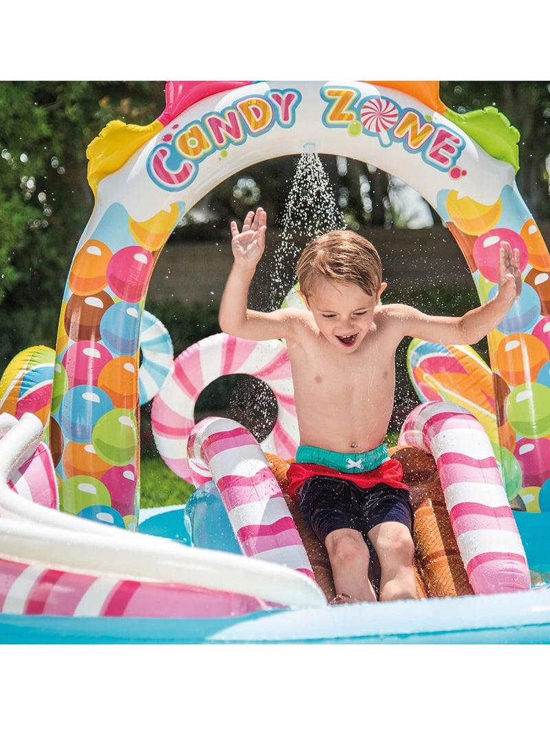 Candy Zone Unique Design Candy Inflatable Swimming Pool With Slide,Colorful Printing Water Slide Play Center,Kid Portable Inflatable Spray Water Pool,Security Lightweight Funny - Image 5