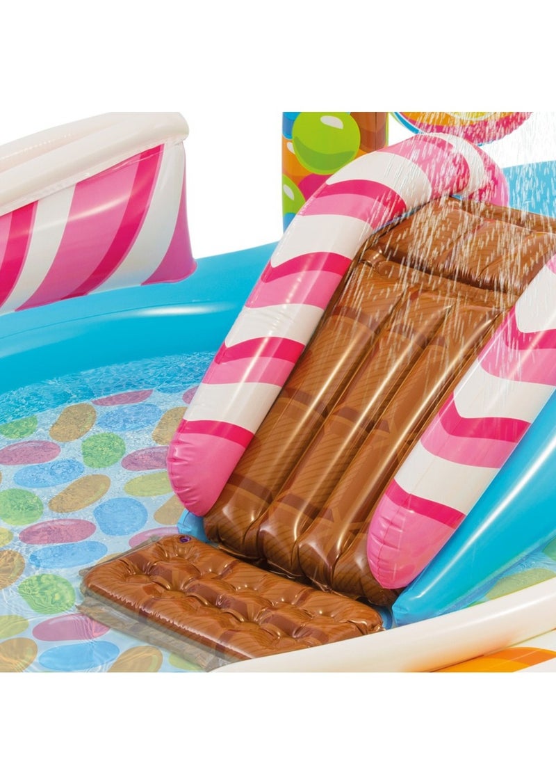 Candy Zone Unique Design Candy Inflatable Swimming Pool With Slide,Colorful Printing Water Slide Play Center,Kid Portable Inflatable Spray Water Pool,Security Lightweight Funny - Image 4