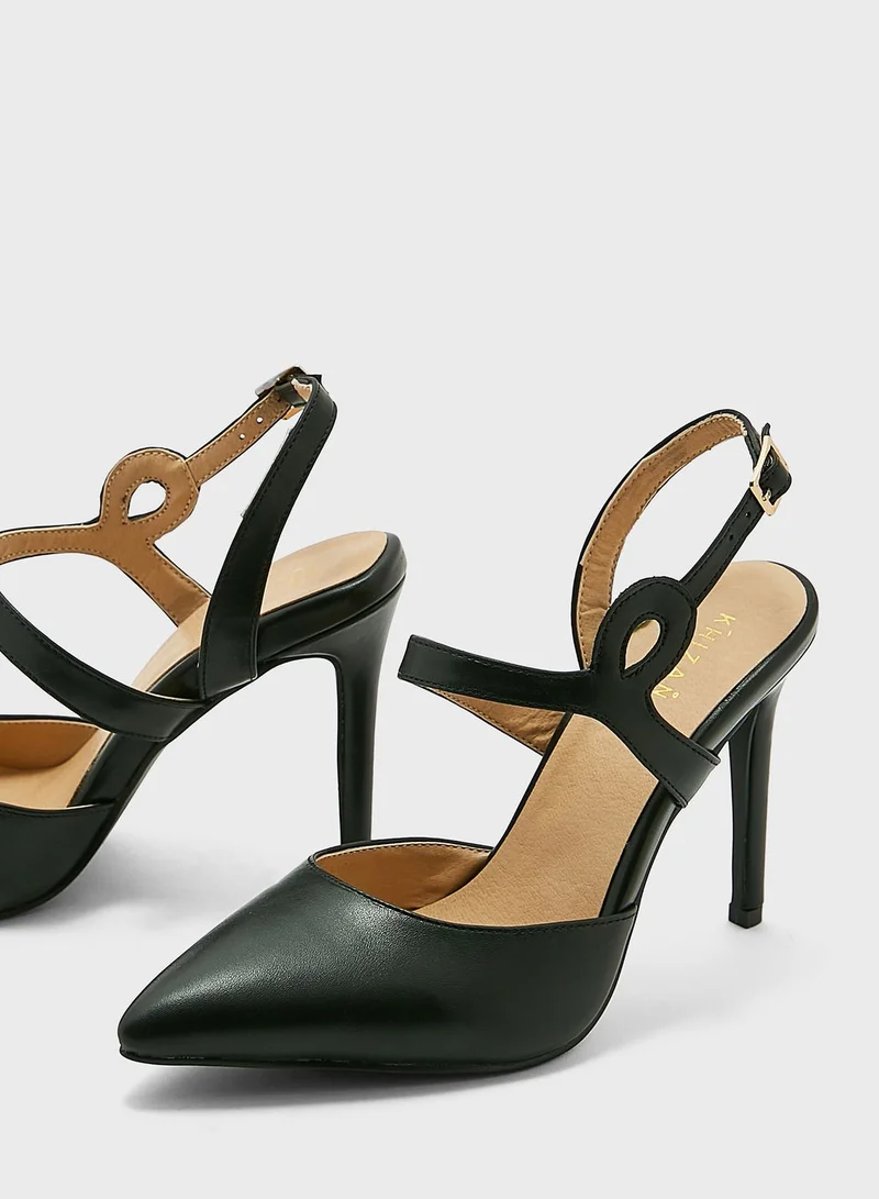 Khizana Asymmetric Loop Detail Strap Pump