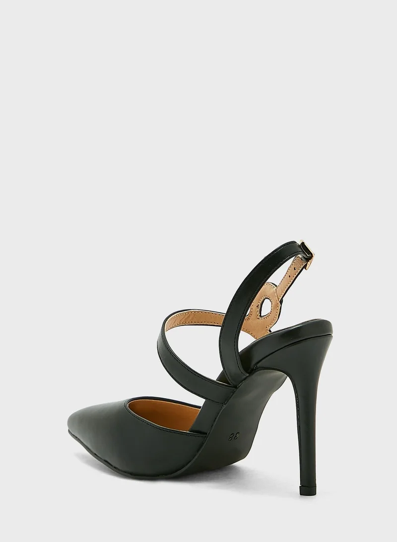 Khizana Asymmetric Loop Detail Strap Pump