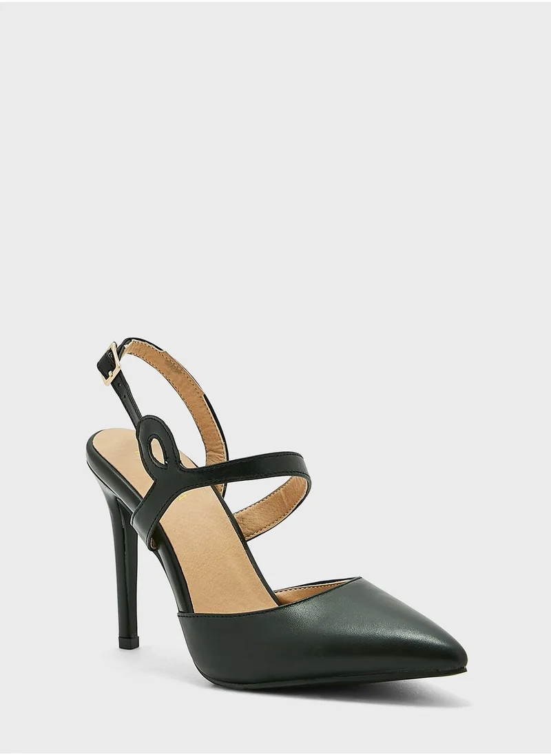Khizana Asymmetric Loop Detail Strap Pump