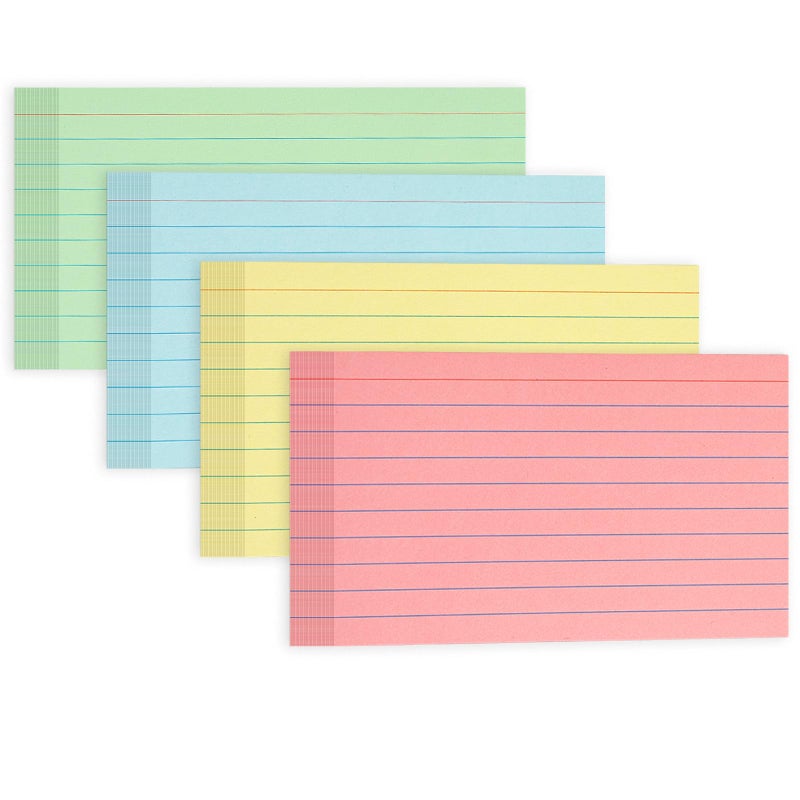 Goefun 300PCS Colored Index Cards 5x8, Goefun Ruled Flashcards, 4 Color Notecards for Studying, Recipes, Memo Cards, Office Supply, DIY, Presentation - Image 1