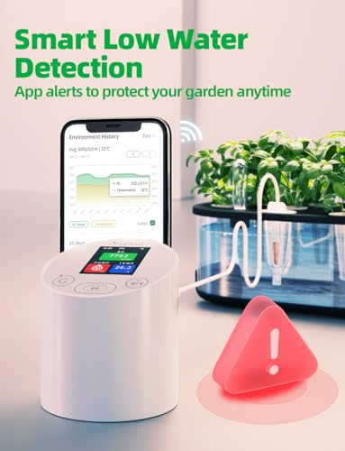 LetPot EC & Temperature Meter with APP and Water Pump Multi-Layer Electroplated Probe, Water Shortage Reminder, Conductivity Meter for Hydroponic System and Indoor Plant Grow (with Pump) - Image 5